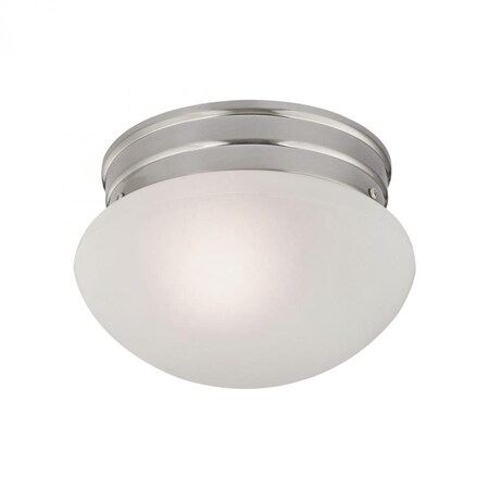 Thomas Mushroom 1-Light Flush Mount in Oil Rubbed Bronze with White Glass 7021FM/20